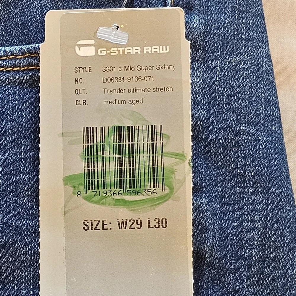 G-STAR RAW JEANS‎ 3301 Size 29 x 30 D-Mid Super Skinny Deconstructed NWT WOMEN'S